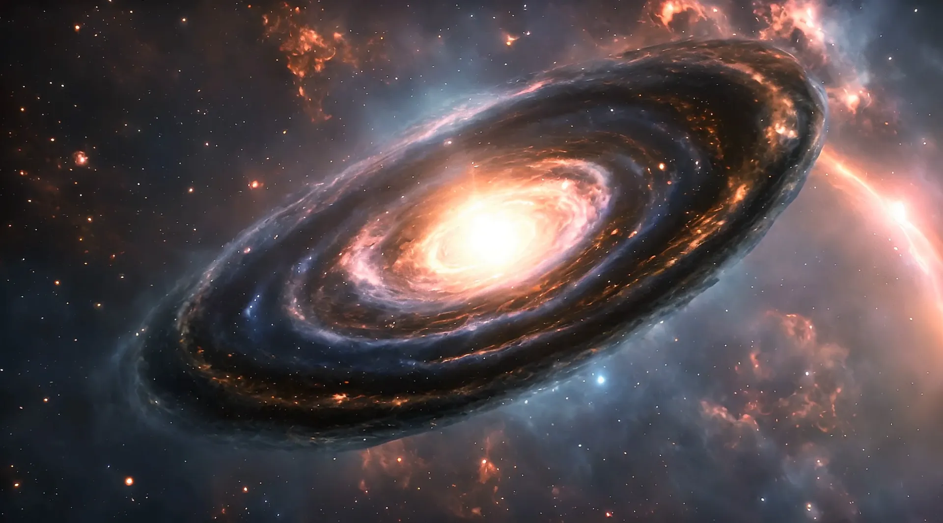 Epic Galactic Core and Star Dust Cinematic Space Scene